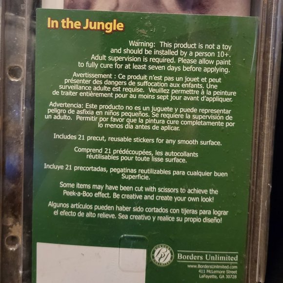 Borders Unlimited In the Jungle Animals 21 Reusable Wall Stickers Decals Mural - Picture 5 of 9